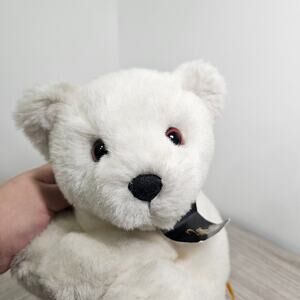 24k Polar Puff 1993 Gregory White bear Side Sitting Vintage Plush Stuffed Animal